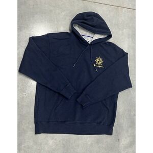 Champion Hoodie XL Navy Blue Sun Graphic Embroidered Logo Pullover Sweatshirt